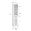 SoBuy BZR36-W Badkamerkast Hoge kast Opbergkast Badkamer Kolomkast met 1 Poly Rotan Deur, 1 Lade en 3 Planken