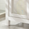 SoBuy BZR36-W Badkamerkast Hoge kast Opbergkast Badkamer Kolomkast met 1 Poly Rotan Deur, 1 Lade en 3 Planken