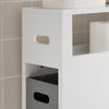 SoBuy BZR83-W Lage kast, Badkamer Kast, Toiletrolhouder, Toiletkast, Smalle Opbergkast, Staande Badkamerkast