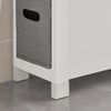 SoBuy BZR83-W Lage kast, Badkamer Kast, Toiletrolhouder, Toiletkast, Smalle Opbergkast, Staande Badkamerkast