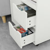 SoBuy FBT105-W Rolling Printer Stand Organizer Mobiel Kantoor Voetstuk met Laden en Deur