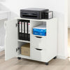 SoBuy FBT105-W Rolling Printer Stand Organizer Mobiel Kantoor Voetstuk met Laden en Deur