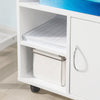 SoBuy FBT106-W Ondersteuning Imprimante Roulant Bureau Mobile Caisson Meuble de Rangement Bureau avec tiroir et porte