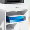 SoBuy FBT106-W Ondersteuning Imprimante Roulant Bureau Mobile Caisson Meuble de Rangement Bureau avec tiroir et porte