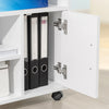 SoBuy FBT106-W Ondersteuning Imprimante Roulant Bureau Mobile Caisson Meuble de Rangement Bureau avec tiroir et porte