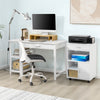 SoBuy FBT106-W Ondersteuning Imprimante Roulant Bureau Mobile Caisson Meuble de Rangement Bureau avec tiroir et porte