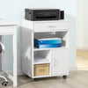 SoBuy FBT106-W Ondersteuning Imprimante Roulant Bureau Mobile Caisson Meuble de Rangement Bureau avec tiroir et porte