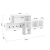 SoBuy FHK17-W Kapstok Wandplank Hal Kapstokken Hangplank Garderobe met 5 vakken en 4 haken Wit