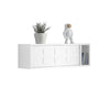 SoBuy FHK18-W Wandkast - Stijlvolle Muur Plank met 2 Deuren - Voor Woonkamer, Keuken, Badkamer, en Hal - 75x20x23 cm
