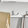 SoBuy FHK24-W Wandkapstok Hal Kapstok Wandgarderobe Garderobe Kledingrek Wandplank met 2 Deuren en 5 dubbele Haken