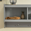 SoBuy FHK28-HG Kapstokken - Wandkapstok - Muur/Wand Kapstok - Wandplank Garderobe met 3 Compartimenten en 4 Dubbele Haken