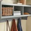 SoBuy FHK28-HG Kapstokken - Wandkapstok - Muur/Wand Kapstok - Wandplank Garderobe met 3 Compartimenten en 4 Dubbele Haken
