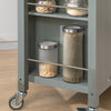 SoBuy FKW108-HG Rolling Trolley Keuken Trolley Opbergkast op Wielen Multifunctioneel Buffet met Zijplank, Deuren en Lades RVS Lade