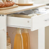 Pre-order SoBuy FKW113-WN Keukentrolley op Wieltjes – Keukenopbergmeubel met Lade en Deurtjes – Wit, 75x46x83 cm
