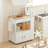 Pre-order SoBuy FKW113-WN Keukentrolley op Wieltjes – Keukenopbergmeubel met Lade en Deurtjes – Wit, 75x46x83 cm
