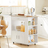 Pre-order SoBuy FKW113-WN Keukentrolley op Wieltjes – Keukenopbergmeubel met Lade en Deurtjes – Wit, 75x46x83 cm