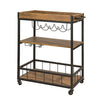 SoBuy FKW56-N SoBuy Trolley met afneembaar dienblad - Keuken - Wijnrek - Glazenhouder