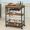 SoBuy FKW56-N SoBuy Trolley met afneembaar dienblad - Keuken - Wijnrek - Glazenhouder