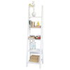 SoBuy FRG101-W Ladderrek - Opbergplank - Boekenplank - Landelijk - Wit