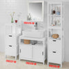 SoBuy FRG127-W Badkamermeubel Kolomkasten - 1 legplank - 2 Laden - Wit