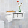 SoBuy FRG175-W Toiletrolhouder Toiletpapierhouder Toiletpapier Legplank voor tijdschriften