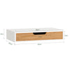 SoBuy FRG92-WN Zwevende plank wit Hangende lade Wandplank bamboe Boekenplanken