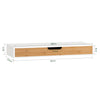 Pre-order SoBuy FRG93-WN Zwevende plank wit Hangende lade Wandplank bamboe Boekenplanken