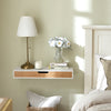 Pre-order SoBuy FRG93-WN Zwevende plank wit Hangende lade Wandplank bamboe Boekenplanken