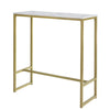 SoBuy FSB34-G Bartafel met Marmeren Effect Hoge Bartafel Hoge Bar Eettafel Keuken 100x40x106 cm - Goud