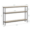 SoBuy FSB49-PZ Smalle Industriële Console Tafel met 3 Open Planken – Haltafel / Banktafel – 120×20×77 cm, Metaal & Hout