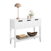 SoBuy FSB51-W Console Tafel, Haltafel, Bijzettafel, Sidetable met 3 Laden en 1 Plank