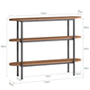 SoBuy FSB67-WS Console Tafel - Entreetafel - Bijzettafel - Wandtafel - Haltafel met 2 Opbergvakken - Stalen Frame