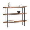 SoBuy FSB67-WS Console Tafel - Entreetafel - Bijzettafel - Wandtafel - Haltafel met 2 Opbergvakken - Stalen Frame