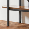 SoBuy FSB67-WS Console Tafel - Entreetafel - Bijzettafel - Wandtafel - Haltafel met 2 Opbergvakken - Stalen Frame