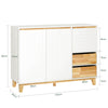 SoBuy FSB75-WN Dressoir, Buffetkast, Keukenkast, Ladekast, Consolekast, Hoekkast, Multifunctionele Kast met 3 Deuren en 2 Lades
