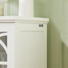 SoBuy FSB79-W Dressoir Ladekast Keukenkast met 2 Glazen Deuren, 2 Lades en 2 Planken, Opbergkast