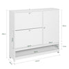 Pre-order SoBuy FSR114-W Schoenenkast, Schoenenrek, Opbergkast, met 2 Kleppen, 1 Deur en 1 Open Compartiment, perfect voor smalle gangen, woonkamer, slaapkamer
