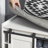 SoBuy FSR133-W Schoenenkast met Bank – 6 Vakken, Schuifdeur in Barn-Style, 200 kg Draagkracht – Ideaal voor Hal, Slaapkamer en Woonkamer – 120x35x45 cm