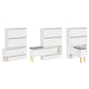 SoBuy FSR134-W Schoenenkast met Zitbank – Uitschuifbaar & Draaibaar | Entree Meubel met 2 Kleppen, 2 Deuren & 2 Lades | Wit | 124–92 x 24 x 126 cm