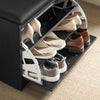 SoBuy FSR16-SCH Schoenenbank Schoenenrek Schoenenkast Zitvlak Zitbank mit 1 Kleppen | zwart | 60 x 30 x 47 cm