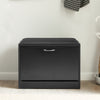 SoBuy FSR16-SCH Schoenenbank Schoenenrek Schoenenkast Zitvlak Zitbank mit 1 Kleppen | zwart | 60 x 30 x 47 cm