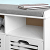 SoBuy FSR36-W Moderne Schoenenbank Schoenkist Schoenenkast- 3 legplanken - Zitkussen - Wit
