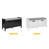 SoBuy FSR63-II-SCH Schoenenbank met Opbergruimte – Modern Schoenenkastje met Gesloten Deuren, Comfortabel Kussen en Hoge Draagkracht (150 kg) – Zwart – 91x30x50 cm