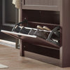 SoBuy FSR87-BR Schoenenkast smal met 2 kleppen schoenenrek met 4 legplanken schoenencommode met extra vak schoenenrek bruin
