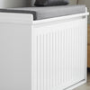 SoBuy FSR98-W Schoenenbank met Opbergruimte – Inclusief Zacht Zitkussen & Klep – Compact Schoenenmeubel voor Hal – 62 × 26 × 45 cm – Draagvermogen 150 kg – Wit