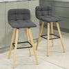 SoBuy FST50-DG x2 Barkruk set van 2 | Counter Stool Barkrukken Counter Stool met rugkruk donkergrijs