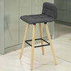 SoBuy FST50-DG x2 Barkruk set van 2 | Counter Stool Barkrukken Counter Stool met rugkruk donkergrijs