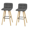SoBuy FST50-DG x2 Barkruk set van 2 | Counter Stool Barkrukken Counter Stool met rugkruk donkergrijs