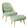 SoBuy FST63-GR TV Fauteuil Voetenbank Relaxstoel met Kruk Mint Groen