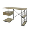 SoBuy FWT61-N Computerbureau studietafel met lade en 4 planken metalen frame, industriële stijl